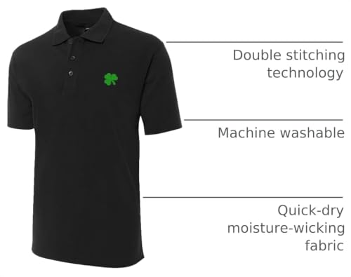 Polo bordado para hombre con trébol irlandés, manga corta y ajuste regular miniatura 3