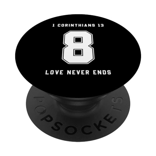 1 Corinthians 13:8 Bible Verse Team Sports Jersey Christian PopSockets Standard PopGrip