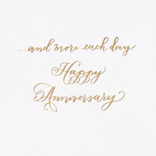 Hallmark Cartão de aniversário exclusivo (ouro e madeira, Love You More) para marido, esposa, parcei