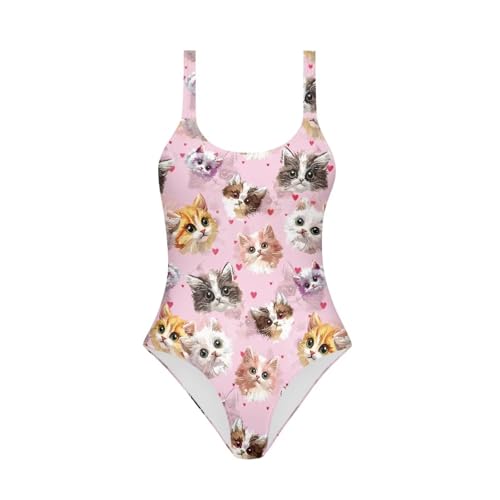 Image of One Piece Bathing Suit for Teen Girls Comfy Crewneck Backless Bathing Suit