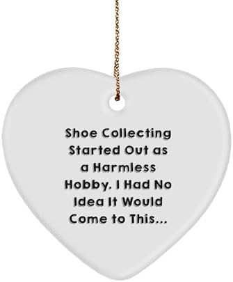 Shoe Collecting Started Funny, Heart Ornament Addict Gifts for Christmas, Inspirational Humor Shoe Collecting Accessories, Gift Ideas for Shoe Enthusiasts image 2