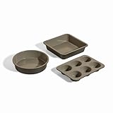 Our Place Wonder Oven Baker’s Kit – 3-Piece Toxin-Free Ceramic Nonstick Bakeware Set (20cm Round, 20cm Square, 6-Cup Muffin Pan) - Oven-Safe up to 232°C - Char Image