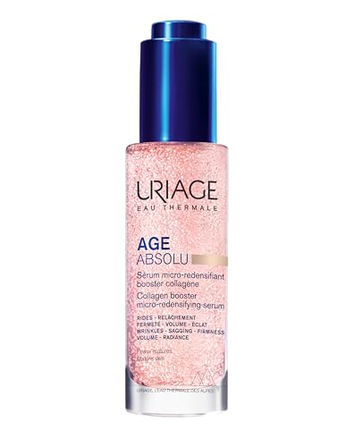 Uriage Age Absolu Collagen Booster - Suero micro redensificante con péptidos de procolágeno y retinol, efecto relleno inmediato, potenciador de colágeno X6, arrugas, luminosidad, volumen, acabado no