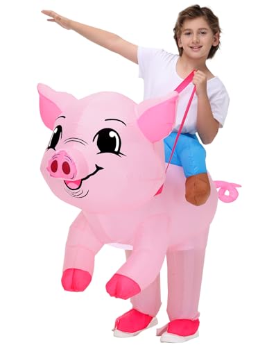 Disfraz inflable para adultos y niños, disfraz de cerdo, disfraz de Halloween, disfraz de cerdo, disfraz de animal, traje para mujeres y niñas, cosplay (cerdo infantil)