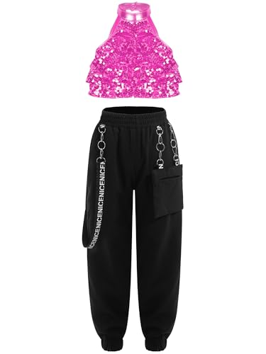 Haut Crop et Pantalon Cargo à Chaîne Fille Aislor Ensemble Danse de Rue