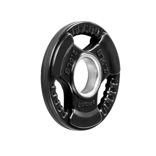 Image of Lifeline Fitness Rubber Grip Plates For Olympic Barbell - 2 inch Weight Plates for Home or Gym - Strength Training Single Plates - 2.5 /5 /10 /25 /35 /45 LB Options