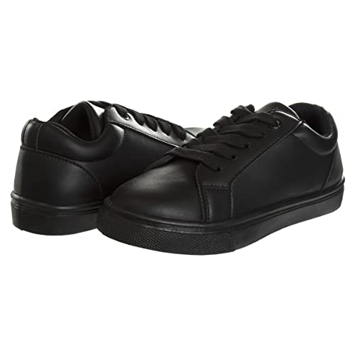 Image of French Toast Boys Girls Shoes -Unisex Athletic Casual Dress Kids School Uniform Loafer Oxford Canvas Tennis Sneakers (White /Black) (Little Kid /Big Kid)