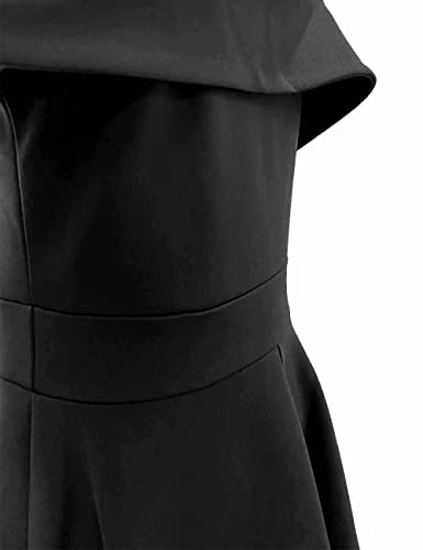 Luckyshe Big Girls Princess Dresses Elegant Cold Shoulder A Line Swing Party Dress For Kids,Black,9 Years #TOP7