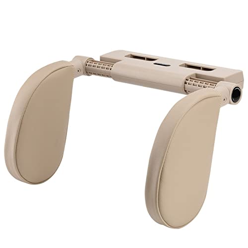Hifrom Reposacabezas Coche, Ajustable Apoyacabezas Lateral Barra para Asiento de Coche, Auto Asiento Reposacabezas de Viaje, Almohada de Cuello para Adultos y Niños (Beige) Cover