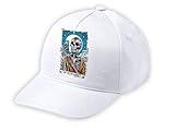 Tamaño: Niño regulable. MERCHANDMANIA Gorra Blanca Niño Carta Tarot Graciosa Meme Adicto Selfies movil Foto Blanca Kid Cap