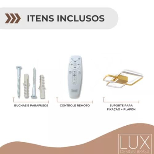 Lustre/Plafon Madrid 3 quadros