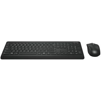 مجموعة لوحة مفاتيح وماوس Incase Wireless Desktop 900 - مصممة بواسطة Microsoft Quiet Touch Keys، تصميم مناسب للاستخدام باليدين اليمنى واليسرى، مفاتيح تشغيل سريعة قابلة للتخصيص، عمر بطارية يصل إلى عامين باللون الأسود