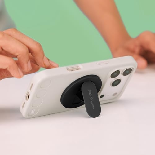 Image of DailyObjects Case Holder Phone Grip Compatible with iPhone & MagSafe Phones /Cases - Anti-Drop Grip, One-Handed Use, Phone Stand - Carbon Black
