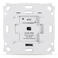 Homematic IP Smart Home Schalt-Mess-Aktor für Markenschalter, Aktor misst Strom, steuert Geräte und Leuchten per App, Alexa & Google Assistant, Energie sparen, 142720A0