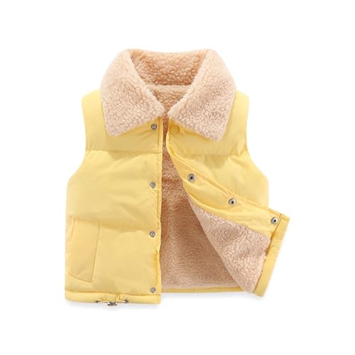 Girls Solid Color Puffer Vest Toddler Loose Sleeveless Jacket for Boys 𝗣olar Fleece Warm Vest Button Closed