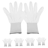 ERINGOGO 12 Paare PU-Fingerhandschuhe dünn antistatisch Arbeiten im Freien beschichtet schwarze Handschuhe Handschuh aus Faser-Carbon Arbeitshandschuhe Nylon Grey