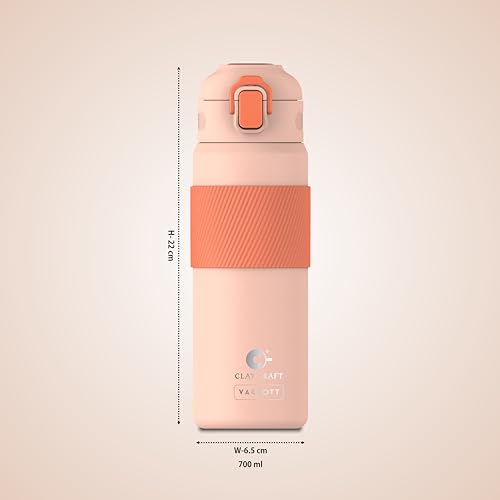 Image of Clay Craft Vacbott Vaccum Amber Double Walled 18 Hours Hot and 24 Hours| Cold Water Bottle Vacuum Insulated|Thermosteel| Flask Bottle 700 ml|Travelling|BPA-Free|BIS Certified|1Year Limited Warranty