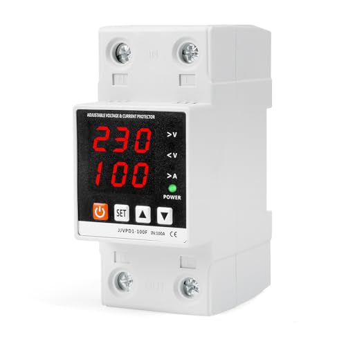 Protettore di Sovratensione e Sottotensione AC230V 100A Stabilizzatore di Tensione Dispositivo Protezione da Sovracorrente Relè di Ripristino Automatico