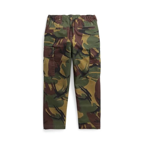 POLO RALPH LAUREN Boys Slim Fit Camo Stretch Twill Cargo Pants (Toddler/Little Kid) British Elmwood Camo 7 Years2