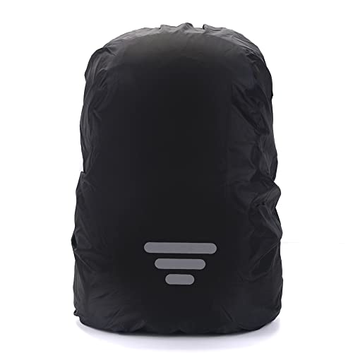 Mochila para caminhadas e ciclismo ao ar livre, capa impermeável preta