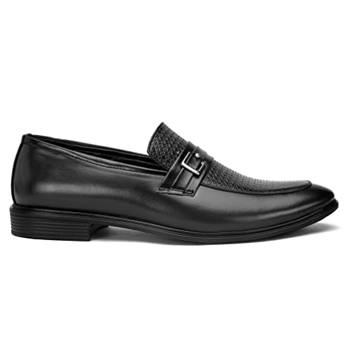 Image of STANPHORD Men Formal Slip-On Loafer Shoes | Lightweight PU Casual Office Wear Moccasins | Cushioned Insole | Anti-Slip Sole | Business Casual (TPSH M609)