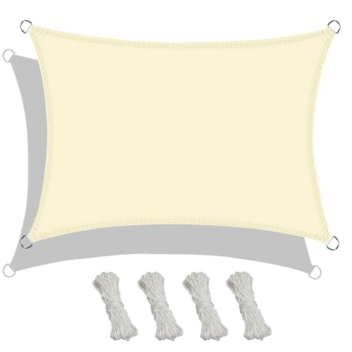 Toldo de sombreo rectangular garden color crema para patios e invernaderos 2