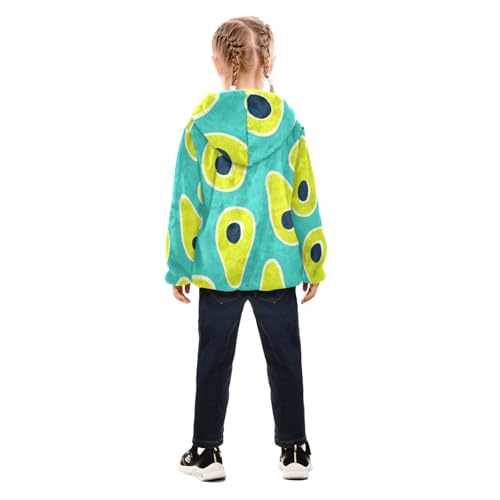 OTVEE Avocados Fruits Green Kids Hoodie Jacket Fall Spring Full Zip Warm Outwear Coat4