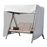 Copertura per dondolo da esterno resistente, per dondolo a 3 posti, 220 x 125 x 170 cm, resistente agli strappi e vestibilità sicura, con coulisse (grigio)