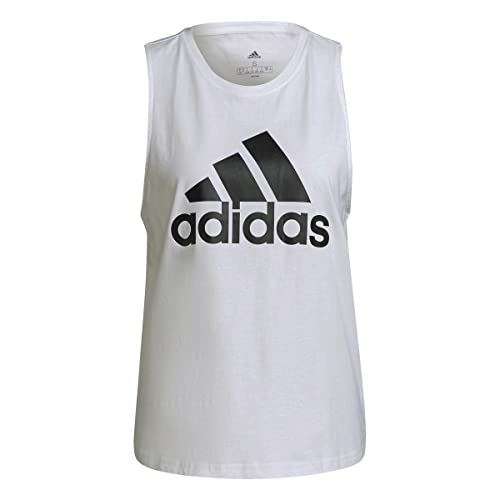 adidas Women's Essentials Big Logo Sleeveless T-Shirt, White/Black, M