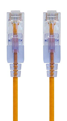 Image of Monoprice Cat6A 7ft Yellow 10-Pk Patch Cable UTP 30AWG 10G Pure Bare Copper Snagless RJ45 SlimRun Series Ethernet Cable
