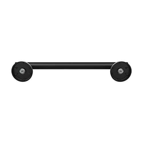 Image of Amerock Arrondi 9 inch Matte Black Towel Bar | Decorative bathroom hardware in durable Stainless Steel construction; mounting hardware included for easy installation