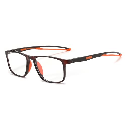 Image of FEISEDY Blue Light Glasses for Women Men TR90 Sports Ultra-Light Glasses Anti Glare UV Protection B0109