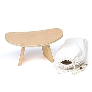 Ergonomic Wooden Meditation Bench – Kneeling Chair for Yoga, Prayer, and Seiza Practice, Portable Comfortable Meditation Stool for Deeper Meditation Mindfulness Posture Support