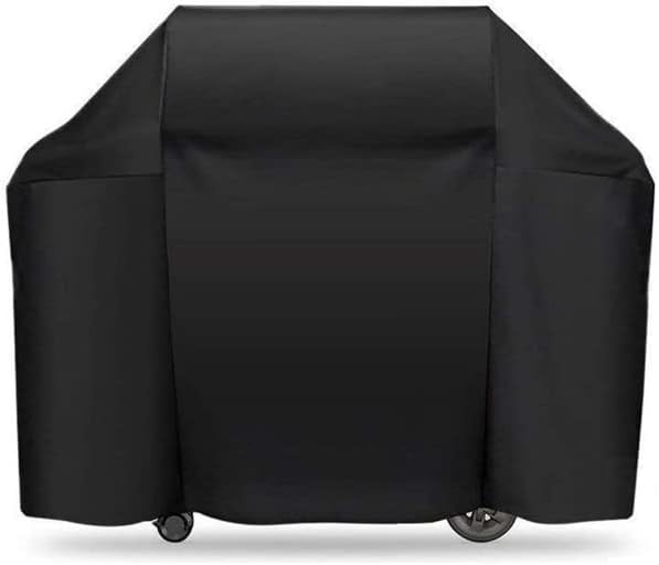 Funda para parrilla de 58 pulgadas  Fundas para parrilla de poliéster resistente al agua  Funda rectangular negra para parrilla de barbacoa al aire
