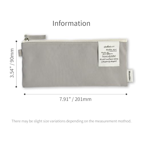 Image of Monolike Archive 247 Flat Pen Case, Gray - Pencil Pouch, Portable Pencil Bag, Pencil Case, Office Pouch case, Pen case