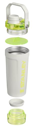 Image of STANLEY Vitalize Shaker Bottle, 20 oz, Pale Stone Atomic | Leakproof Shaker Bottle | Fast-Flow Spout | Removable Strainer | Easy-Grip Handle | Base Container | Double-Wall Insulation