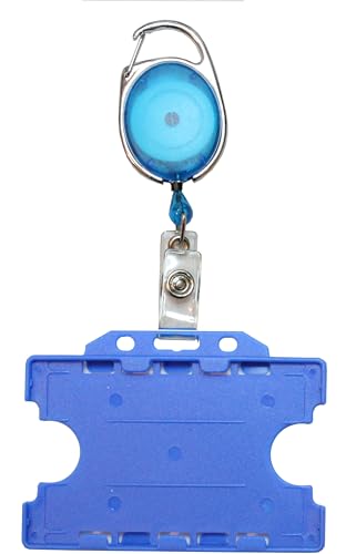 Customcard ltd® Premier Retractable Badge Reels & Double Sided ID Card Holder - Blue - Image 6