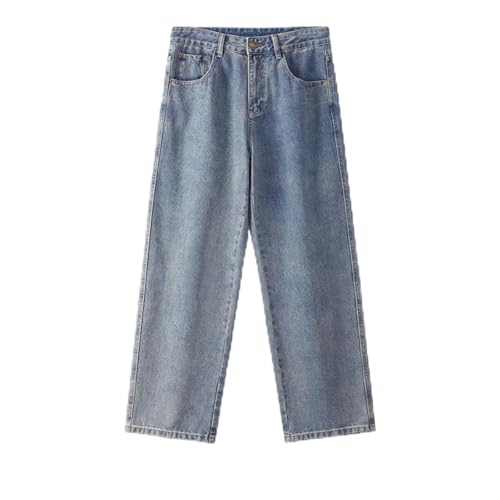 Jeans Pants Trouser Denim Men's Loose Medium Classic Summer Water Washed Retro