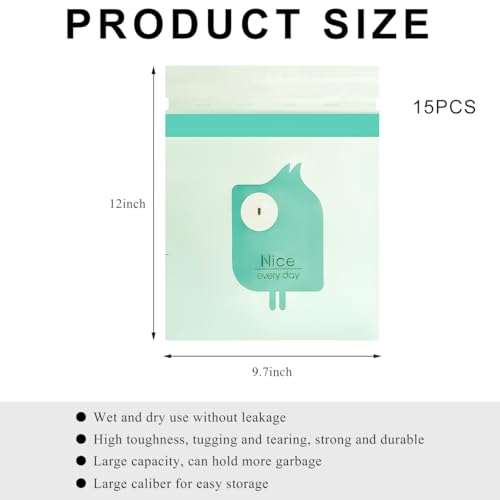 Image of 15 PCS Car Trash Bags, Easy Stick-On Disposable Car Garbage Bags Leak-Proof Vomit Bags, Waterproof Self Adhesive Cleaning Bags for Vehicles Bedrooms Offices, Car Accessories (Bird)