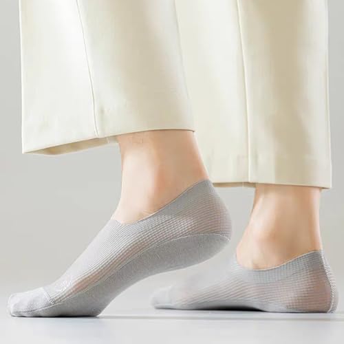 Image of Invisible No Show Socks Pack of 3 for Men | Anti-Slip Silicone Grip Loafer Socks | Breathable Cotton Low Cut Liner Socks for Sneakers & Formal Shoes
