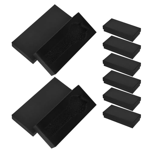 MAGICLULU Caja Expositora para Relojes de Hombre Negra Mate de Cartón, 8 Piezas Pequeñas para Pulseras y Tobilleras, 2.5 X 5.2 Pulgadas, Adecuado para Obsequio y Almacenamiento