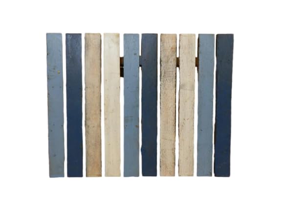 Wooden Folding Table, Blue (H30 x L34 x W27cm) - Handmade, Shabby Chic Furniture with Distressed Finish - Compact & Collapsible for Home, Garden, Patio, Camping or Travel Use - Rectangular