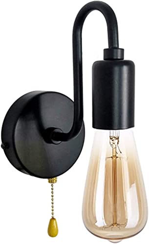 Ojrg Vintage Wall Lamp Metal Retro Industrial Indoor Wall Lights With Pull Cord Switch, Vintage Brass Head E27 Wall Sconces For House Bar Restaurants Coffee Living Room Bedroom #TOP3