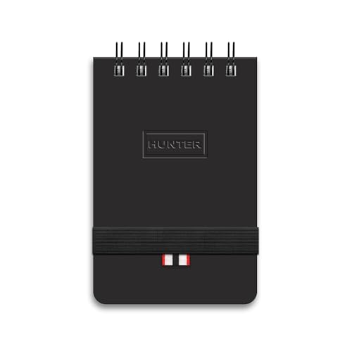 Hunter - All Weather Field Book, 5.75” X 3.6” 128 Pg Outdoor Notebook With Elastic Band to Protect Notes, Pocket Journal With Dot Grid Stone Paper for Surveying, Water & Tear Resistant, Black
