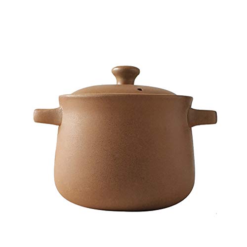 Xnxn Olla de Barro Profunda Olla, Cacerola de cerámica con Tapa Olla de Barro Olla de Sopa de Cebolla Olla Olla de Barro Olla de cocción Lenta Cacerola Saludable A 10L