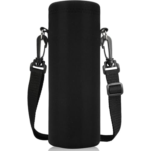JEYORZY Bolsa de Botella de Agua 1500ML, Portátil Funda, para Botella de Neopreno con Correa de Hombro Ajustable para Deportes Senderismo Viajes