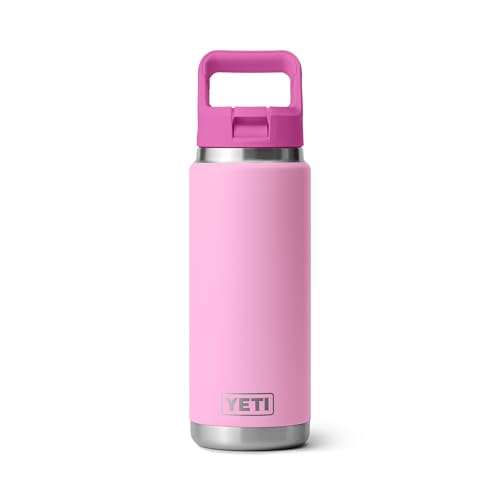 Image of YETI Rambler 26 oz Bottle, Vacuum Insulated, Stainless Steel with Color Matching Straw Cap