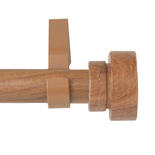Rod Desyne 1" Bonnet Faux Wood Single Curtain Rod, 160-240 Inch, Chestnut #TOP3
