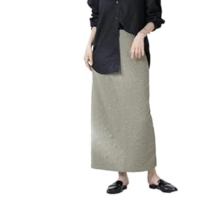 [ナノ・ユニバース] フクレジャガード カット ナロー スカート (セットアップ可) レディース F 140 グリーン 673-5130300" 