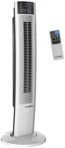 Lasko 36" Oscillating Wind Tower Fan with Remote Control, T36610, White